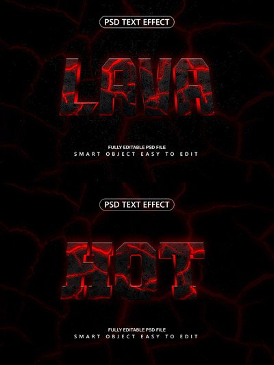 熔岩PS文本效果 (PSD)