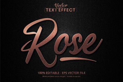 玫瑰金-可编辑文本效果，矢量字体样式 (AI,EPS)