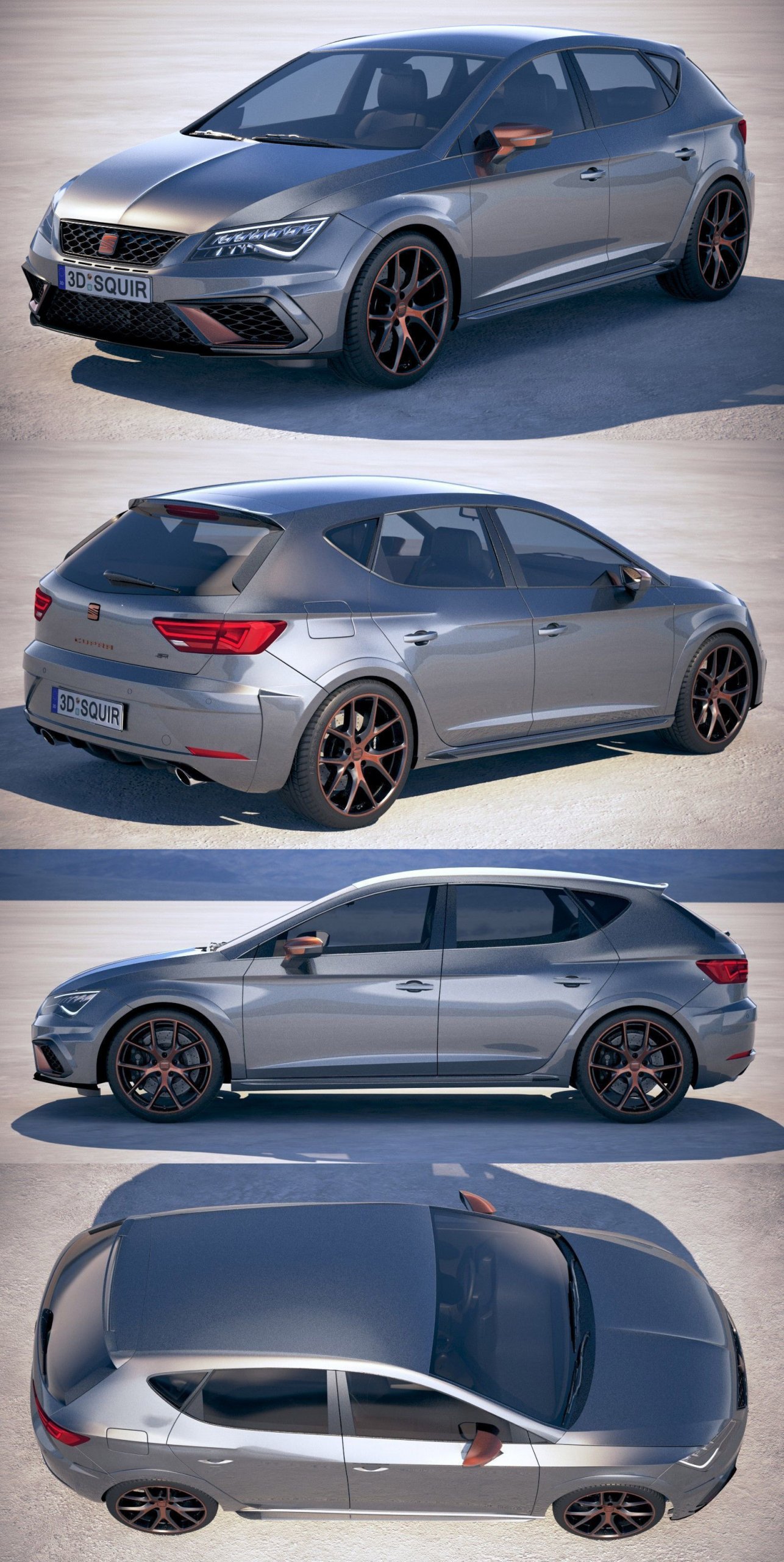 2018西雅特Seat Leon Cupra R汽车3D模型（OBJ,FBX,MAX）