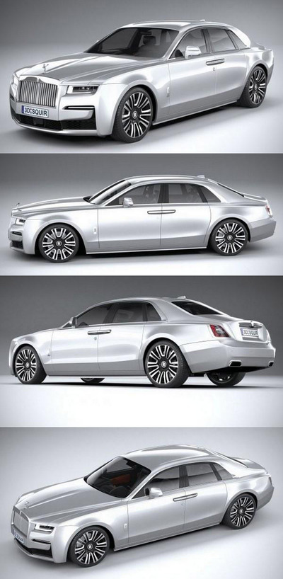 2021劳斯莱斯Rolls-Royce Ghost汽车3D模型（OBJ,FBX,MAX）