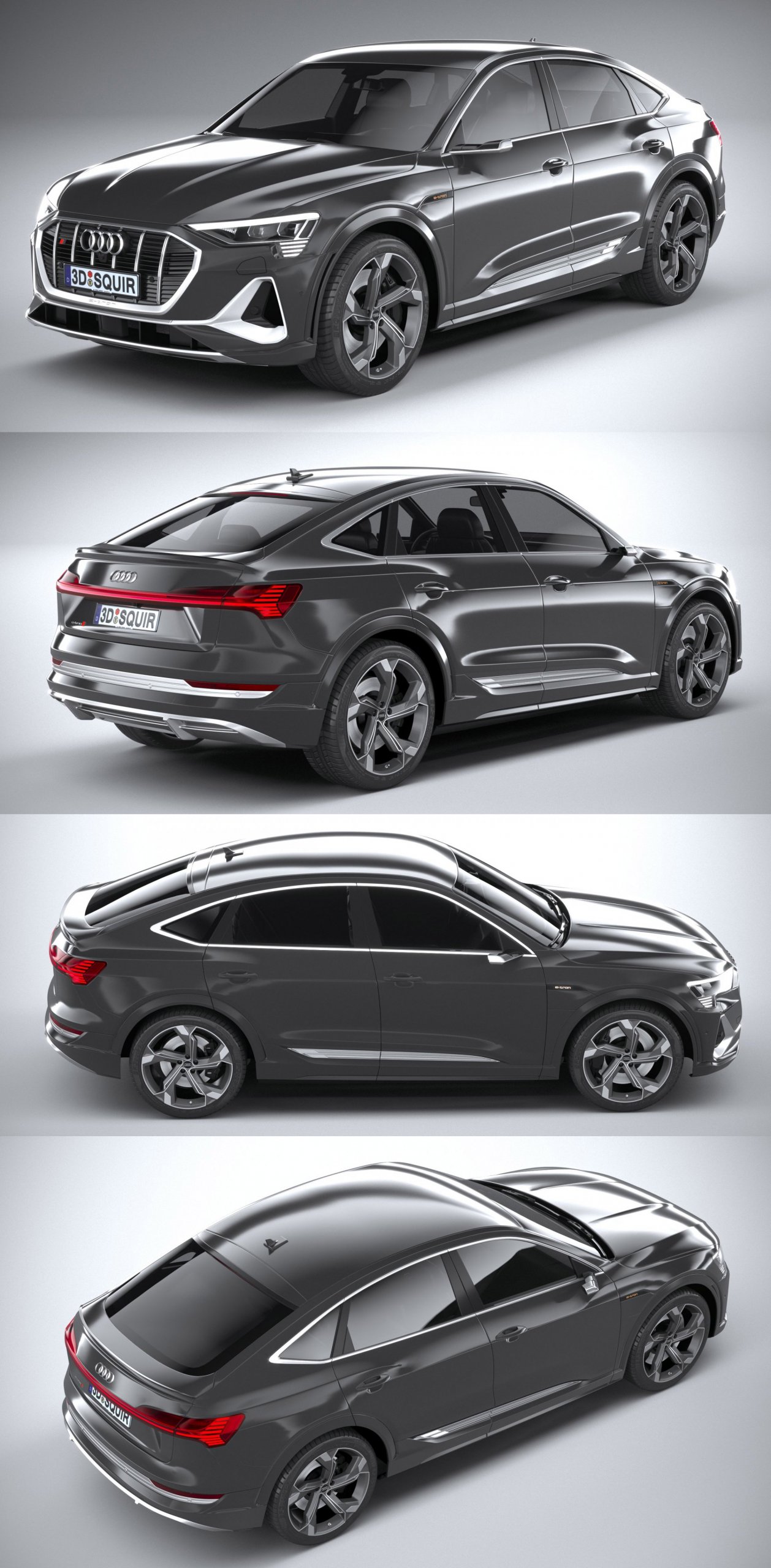 2021款奥迪Audi E-tron S Sportback汽车3D模型（OBJ,FBX,MAX）