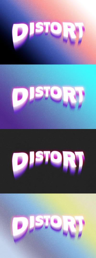 梦幻扭曲文本效果 (PSD)