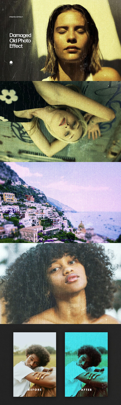 损坏的旧照片效果 (PSD)