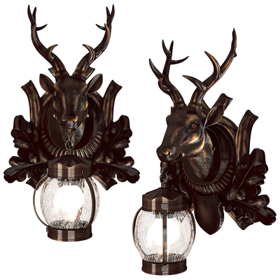 FAVOURITE Hunt系列鹿头户外壁灯 路灯3D模型（OBJ,FBX,MAX）