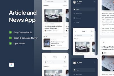 文章和新闻应用 App UI Kit (FIG)