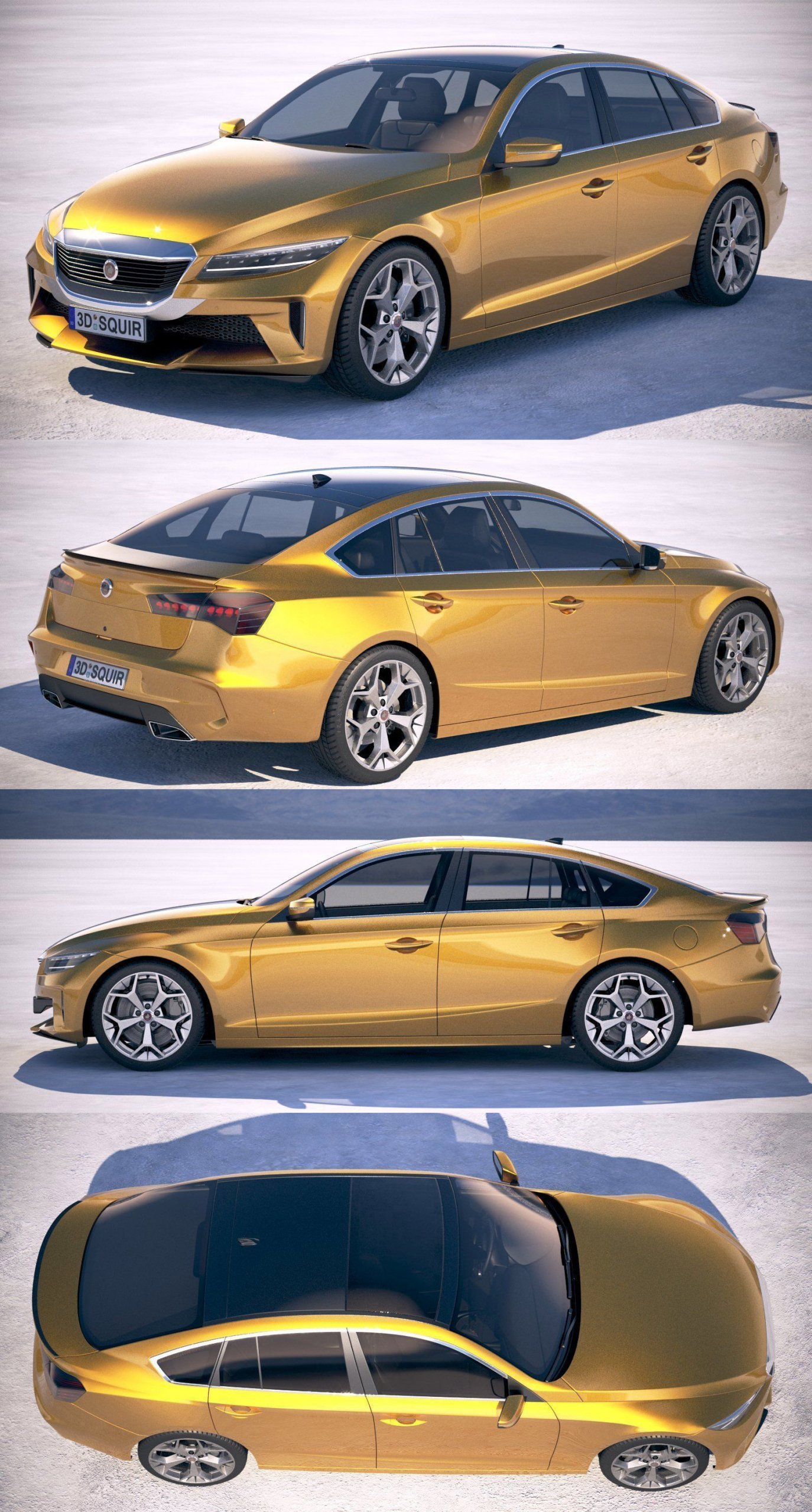 2019通用Generic Sedan汽车3D模型（OBJ,FBX,MAX）