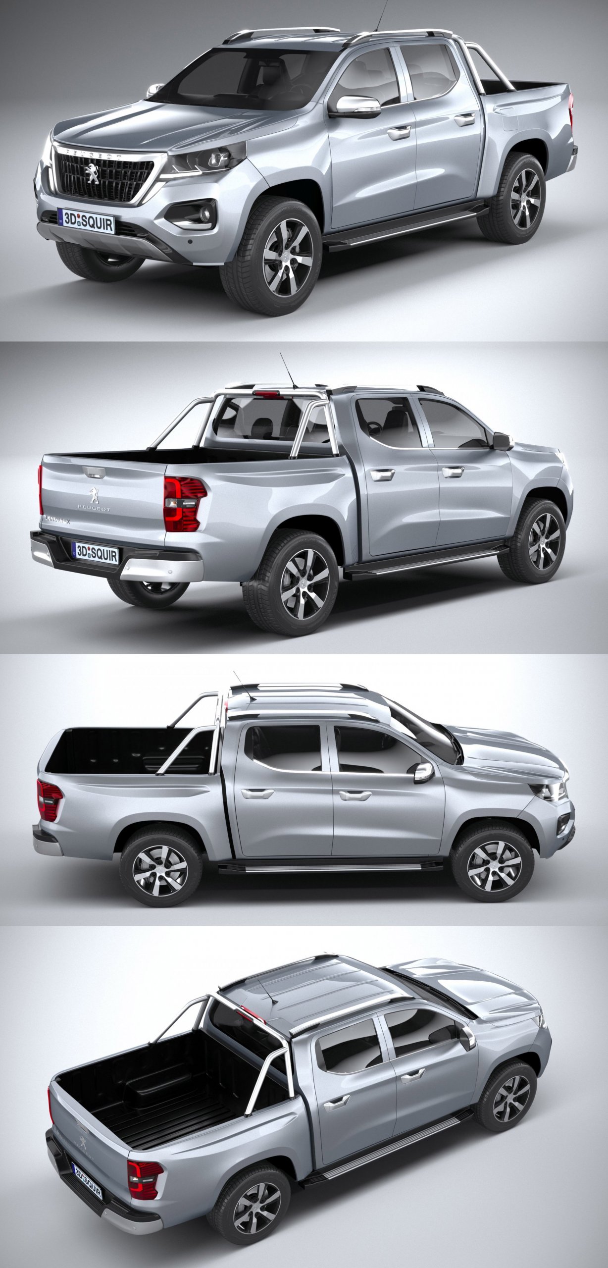 2021标志Peugeot Landtrek皮卡车3D模型（OBJ,FBX,MAX）