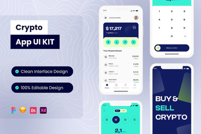 加密移动应用APP UI KIT (FIG,SKETCH,XD)