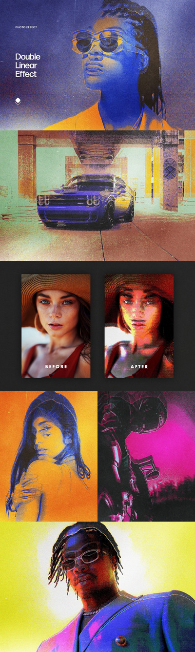 双线照片PS效果 (PSD)