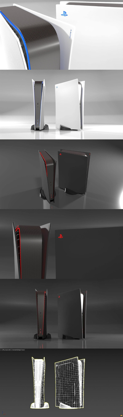 Playstation 5 – Sony PS5游戏机,PS5 3D模型下载（OBJ,FBX）