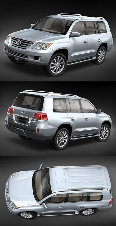 2010雷克萨斯Lexus LX570 SUV汽车3D模型（OBJ,FBX,MAX,C4D,LWO）