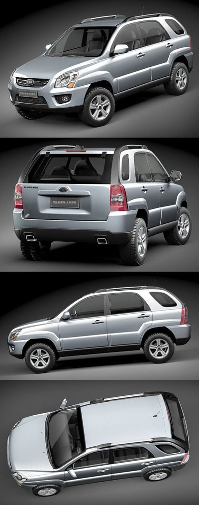 2009起亚狮跑Kia Sportage SUV汽车3D模型（OBJ,FBX,MAX,C4D,LWO）