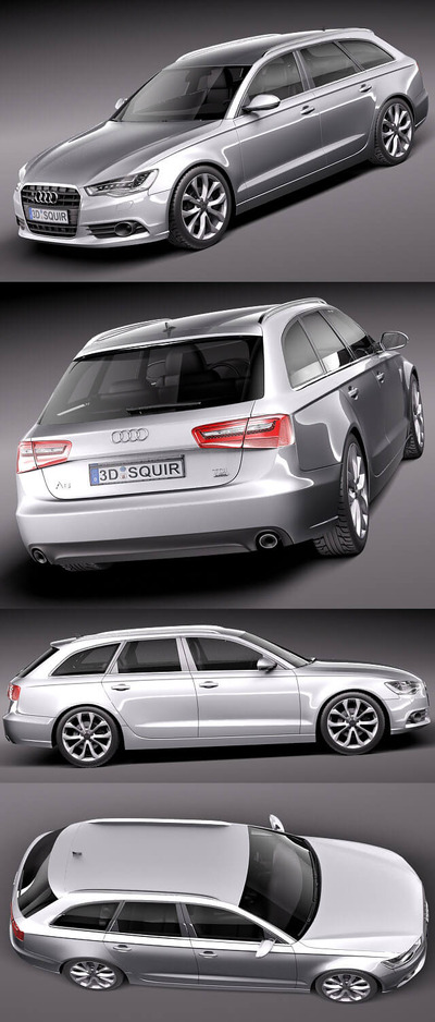 2012款奥迪Audi A6 Avant汽车3D模型（OBJ,FBX,MAX,C4D,LWO）