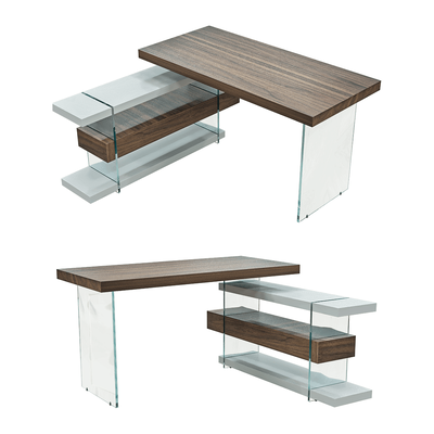 Angel Cerda L型玻璃和木质办公桌 书桌3D模型（OBJ,FBX,MAX）