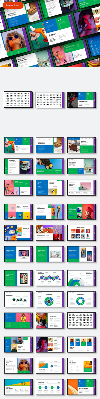 🔴清新时尚高端多用途的商业商务powerpoint幻灯片演示模板（pptx）