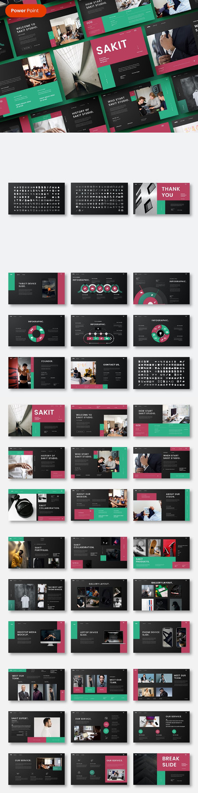 🔴高品质的时尚高端专业商业商务质感powerpoint幻灯片演示模板（pptx）