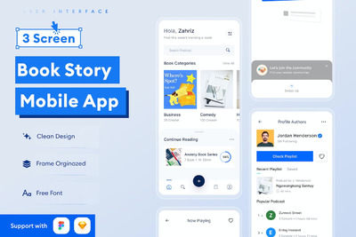 线上书店移动应用APP UI KIT (FIG,XD,SKETCH)