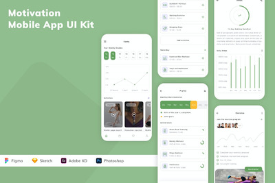 激励移动应用APP UI KIT (FIG,SKETCH,XD,PSD)