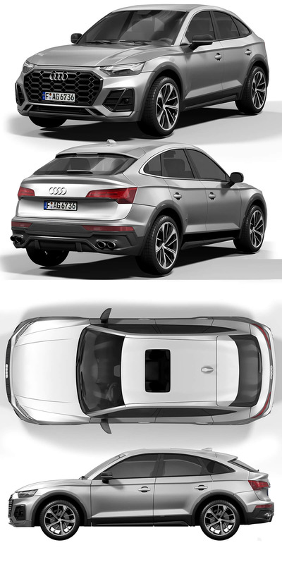 奥迪Audi SQ5 Sportback SUV汽车3D模型（OBJ,FBX,MAX,C4D,LWO）