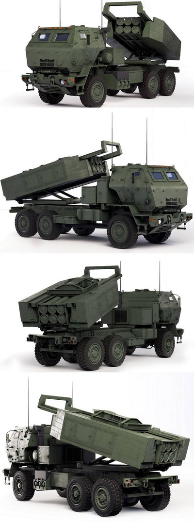 MLRS M142 HIMARS 2006火箭炮3D模型（OBJ,FBX,MAX）