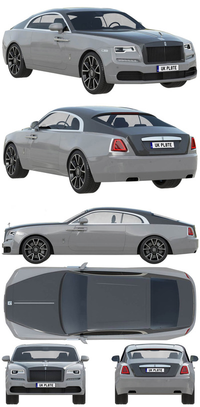 劳斯莱斯魅影Rolls-Royce Wraith汽车3D模型（OBJ,FBX,MAX）