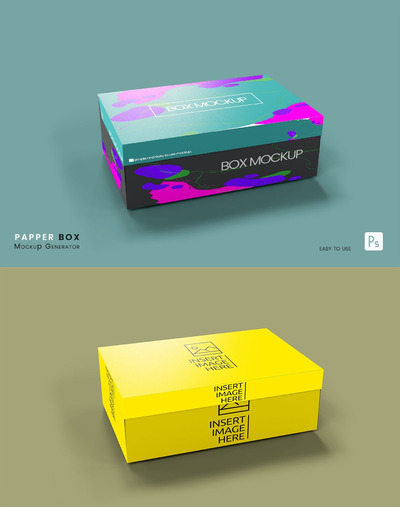 包装纸盒模型样机 (PSD)