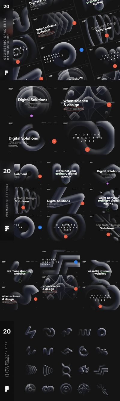 figma 立体几何元素素材下载(fig)