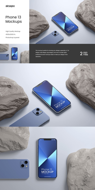 Phone 13手机样机 (PSD,JPG)