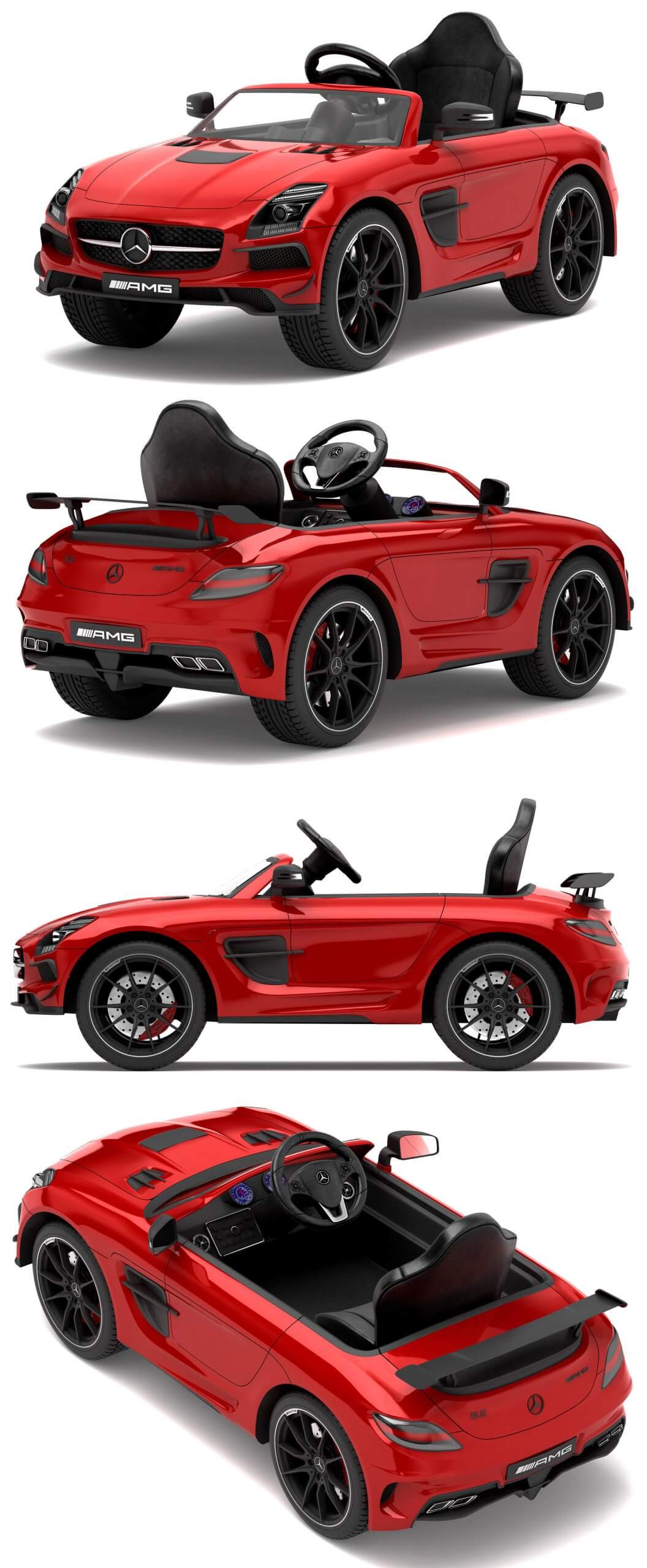Mercedes-Benz奔驰SLS AMG儿童电动车3D模型（OBJ,FBX,MAX）