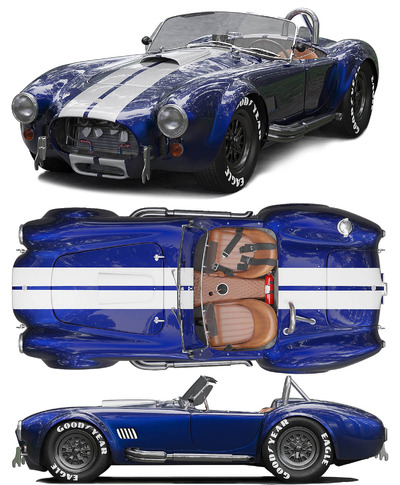 谢尔比Shelby Cobra 427经典敞篷跑车3D模型（OBJ,FBX,MAX）