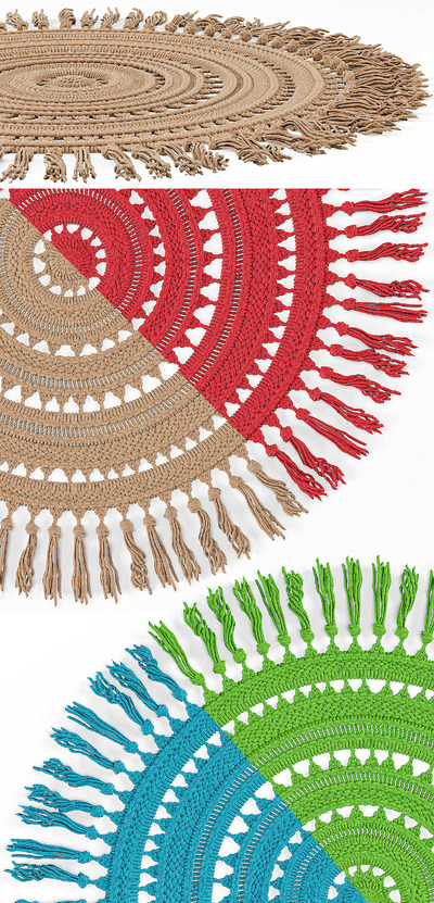 有花边的编织地毯3D模型（OBJ,MAX）