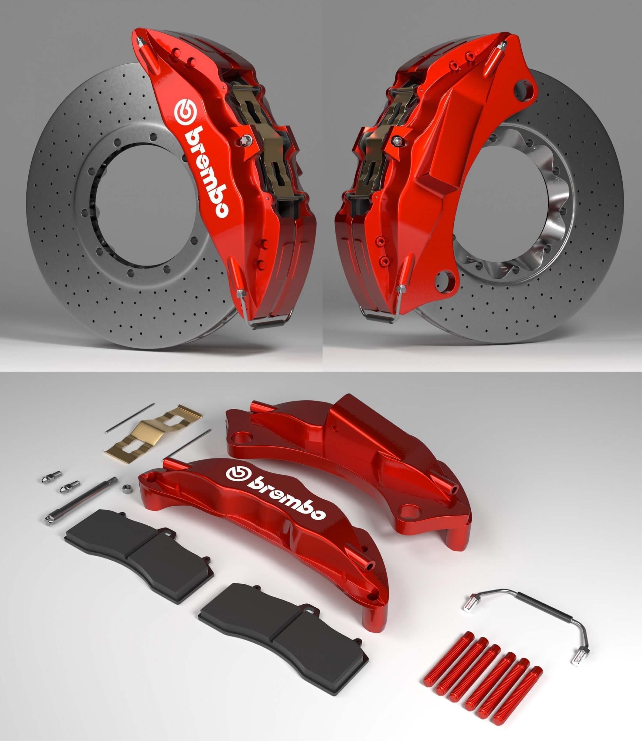 布雷博Brembo刹车钳3D模型（OBJ,FBX,BLEND）