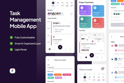 任务管理移动应用APP UI KIT (FIG)