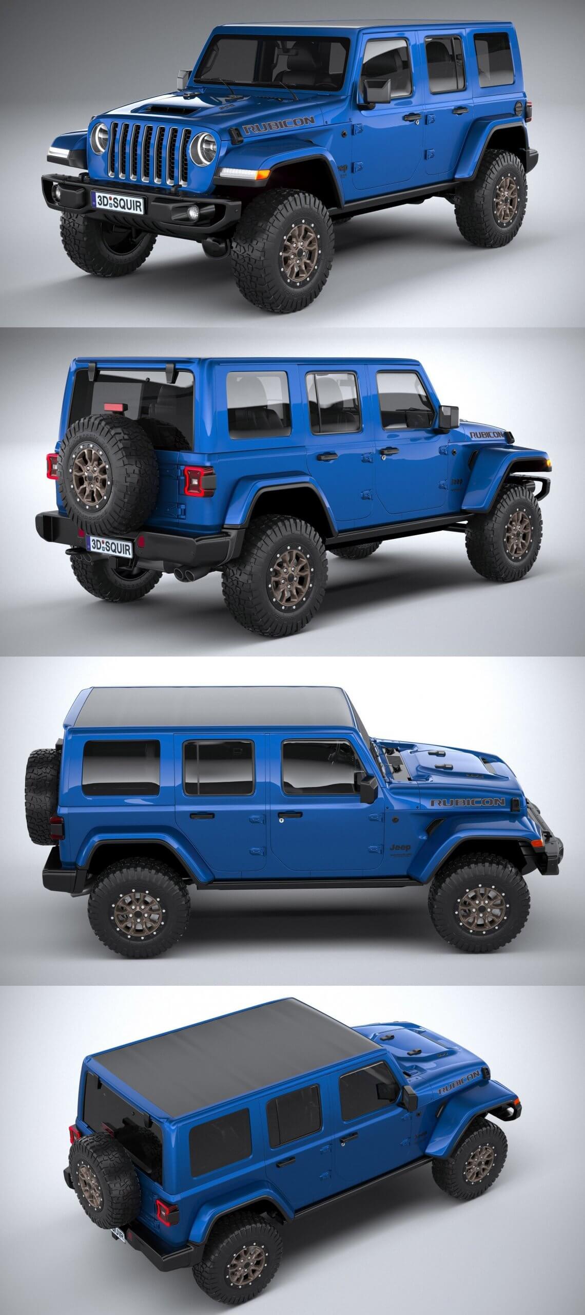 2021款Jeep Wrangler Rubicon 392越野车3D模型（OBJ,FBX）