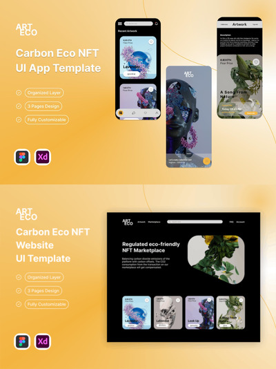 艺术生态-碳生态 NFT APP UI KIT