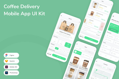 咖啡配送移动应用APP UI KIT