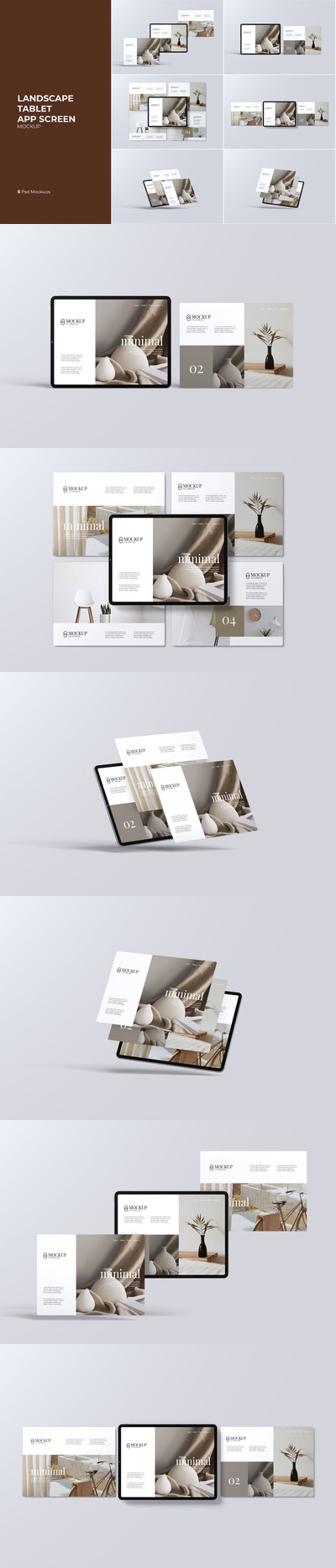 🔴高品质的iPad平板电脑应用程序屏幕UI样机展示模型mockups