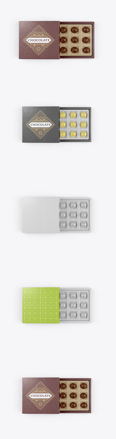 巧克力实物盒样机 (PSD)