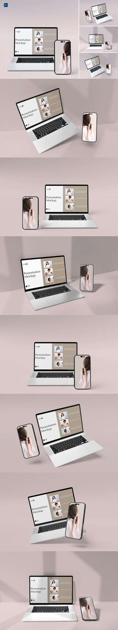 响应式网页苹果多设备样机 (PSD)