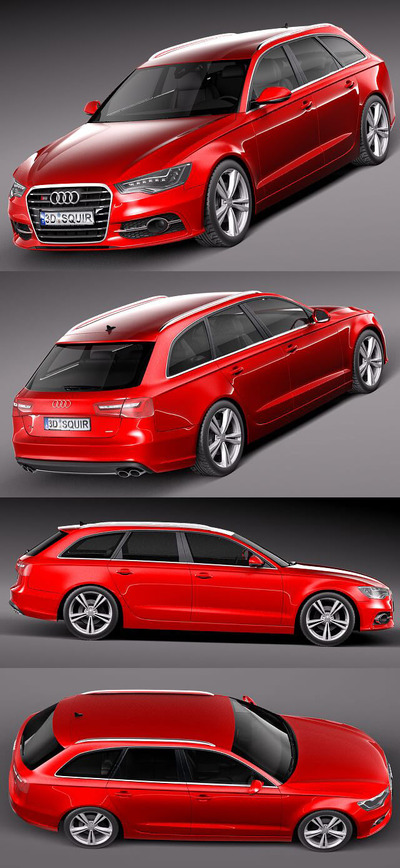 2013奥迪AUDI S6 AVANT汽车3D模型（OBJ,FBX,MAX,C4D,LWO）