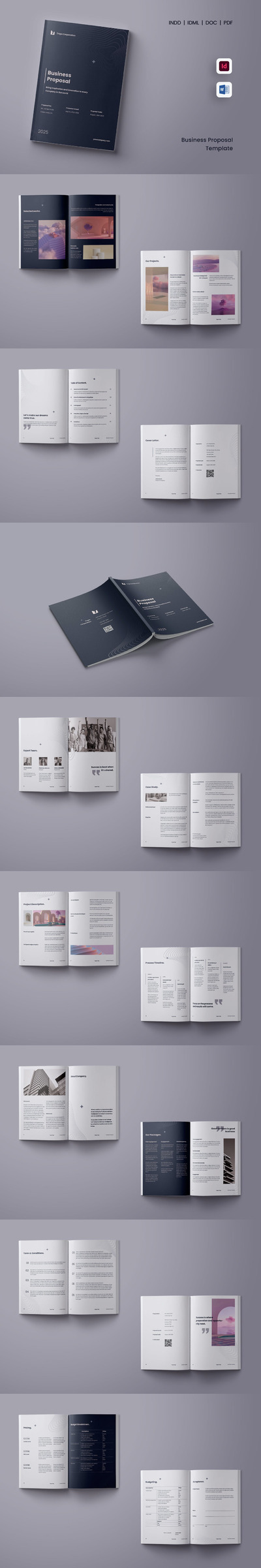 🔴时尚高端简约好用的极简风格专业商业计划书画册设计模板