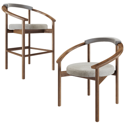 Manual mode Louis环形靠背木质扶手椅3D模型（OBJ,FBX,MAX）