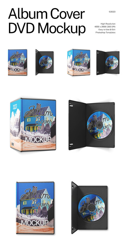 DVD专辑封面碟片样机 (PSD)