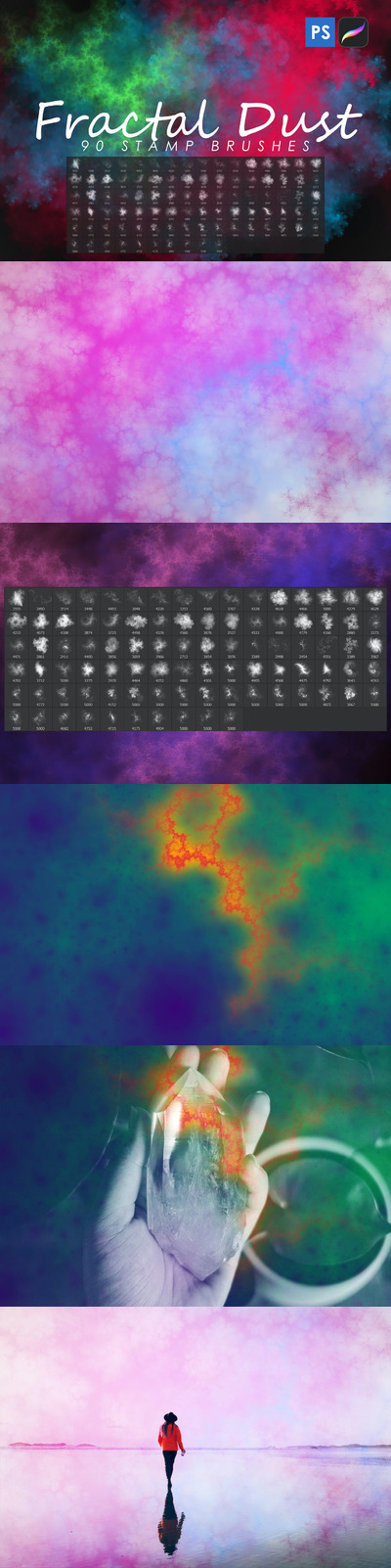 90分形尘印刷第1卷PS笔刷 (ABR)