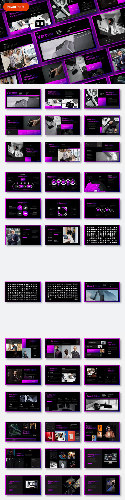 暗黑紫色主题商务ppt模板 (PPTX)