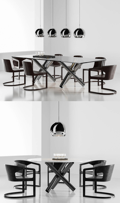 Minotti桌椅组合3D模型（FBX,MAX）