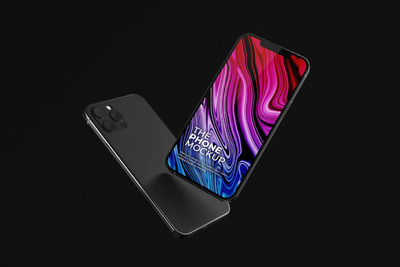 黑色苹果iPhone手机样机 (PSD,PNG,PDF)