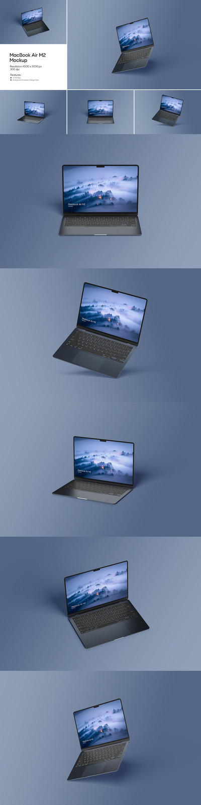 MacBook Air笔记本电脑样机 (PSD)