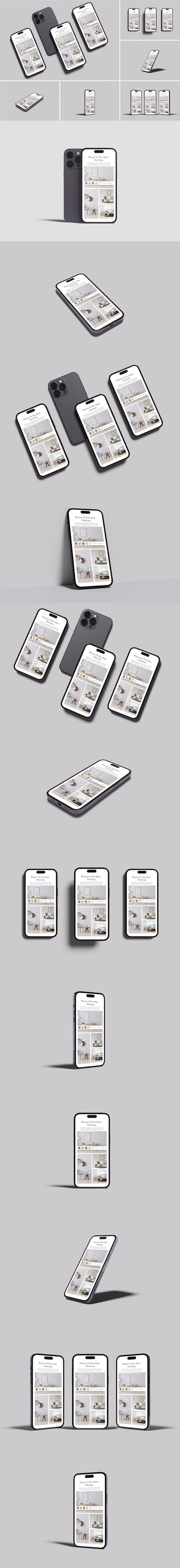 智能苹果手机14 Pro Max样机 (PSD)