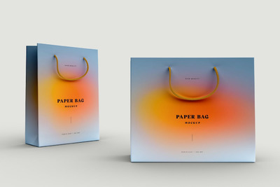 购物纸袋品牌设计样机 (PSD)